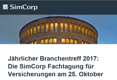 16. SimCorp Fachtagung für Versicherungen 2017