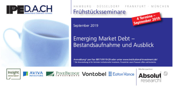 IPE Frühstücksseminar-Reihe "Emerging Market Debt - Bestandsaufnahme und Ausblick"
