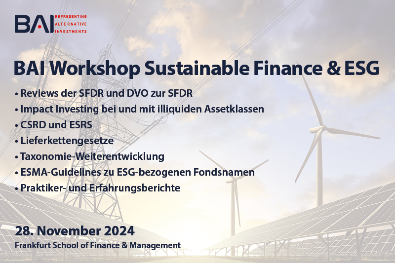 BAI Workshop Sustainable Finance & ESG