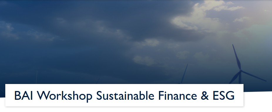 BAI Workshop Sustainable Finance & ESG