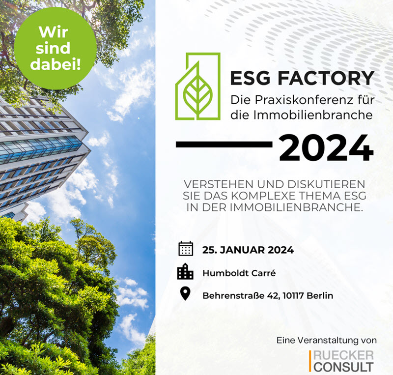 ESG Factory 2024 - Die Praxiskonferenz für die Immobilienbranche