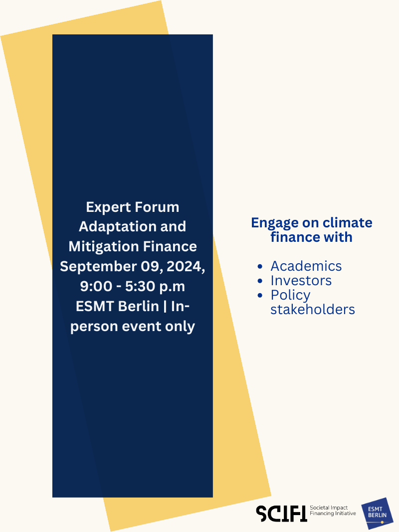 Expert Forum Adaptation and Mitigation Finance