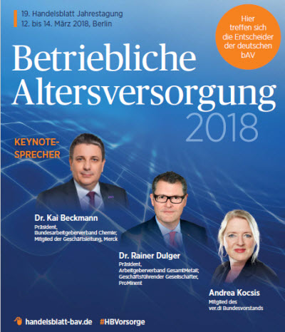 19. Handelsblatt Jahrestagung Betriebliche Altersvorsorge