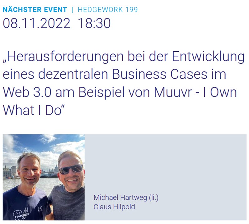 HEDGEWORK: „Herausforderungen bei der Entwicklung eines dezentralen Business Cases im Web 3.0"