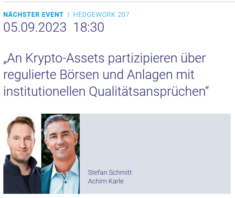 HEDGEWORK:„An Krypto-Assets partizipieren über regulierte Börsen und Anlagen mit institutionellen Qualitätsansprüchen“