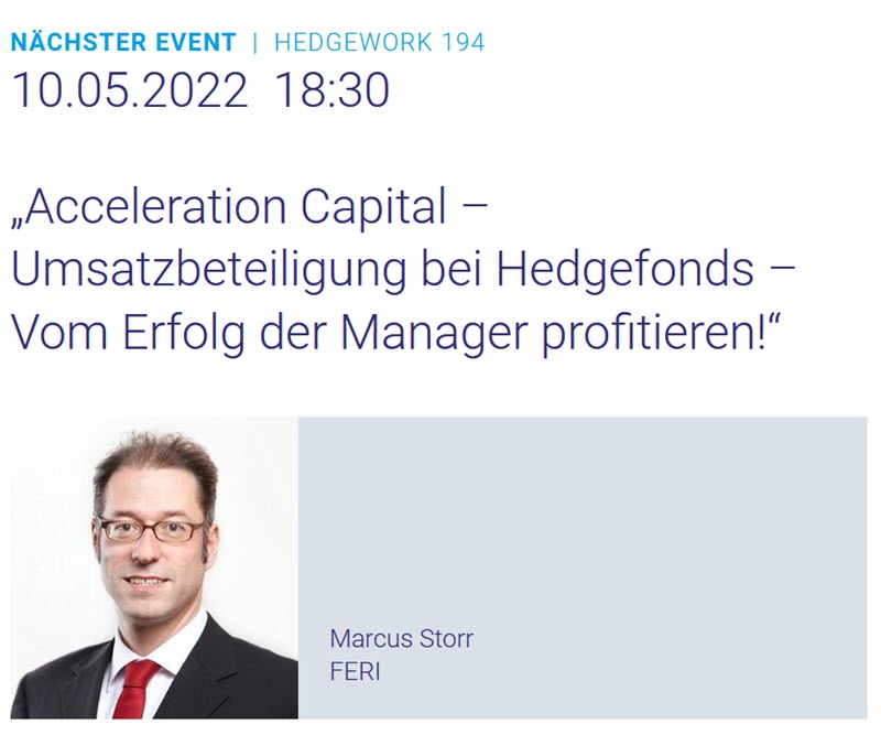 Hedgework: „Acceleration Capital – Umsatzbeteiligung bei Hedgefonds – Vom Erfolg der Manager profitieren!“